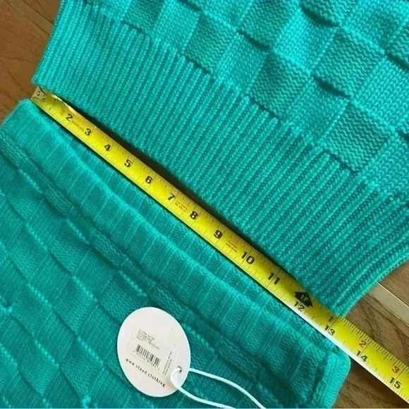 STAUD Matching Set Dunes Checkered Mini Skirt Sweater Vest Sleeveless Top M $390 - Picture 9 of 13